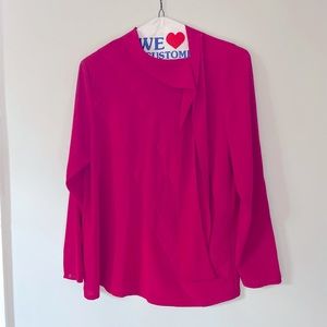 Vintage Magenta Blouse with Pussy Bow